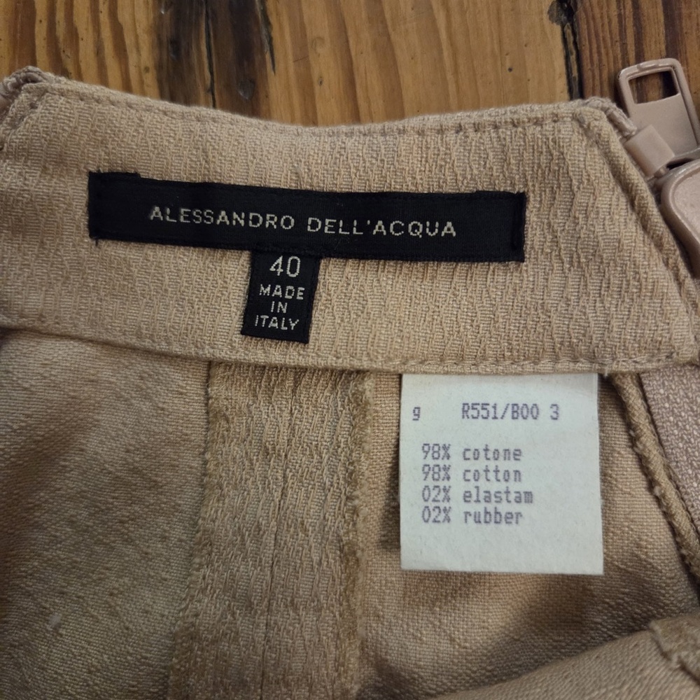 Alessandro Dell'Acqua Khaki Tan Cotton Matching Blazer and Pencil Skirt Set! - Picture 11 of 11
